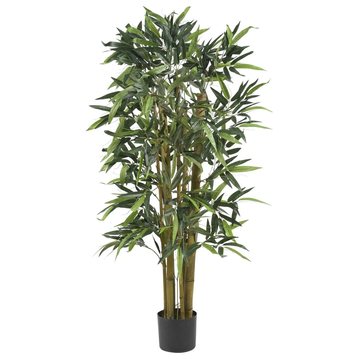 Nearly Natural 4 ft Biggy Bamboo Silk Tree with lush green leaves in a black pot on Tampa Home & Garden Store