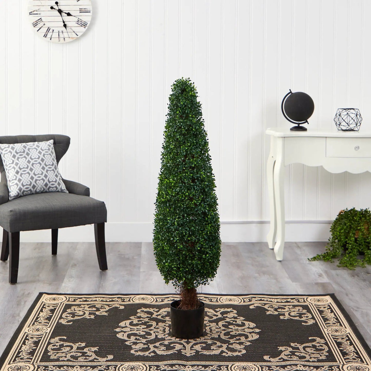 4 ft boxwood topiary artificial tree UV resistant indoor outdoor by Nearly Natural on Tampa Home & Garden Store