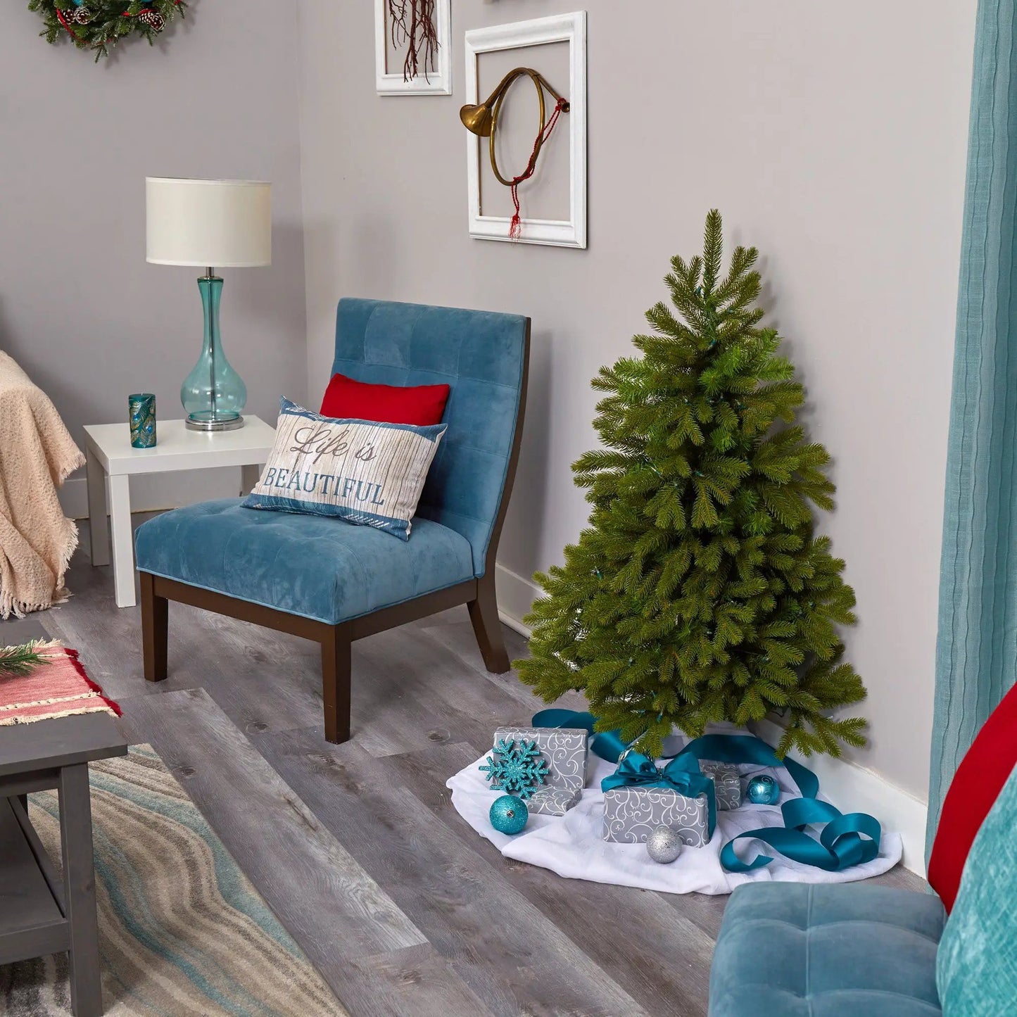 Cambridge Spruce 4 ft artificial Christmas tree with lights, realistic green needles on Tampa Home & Garden Store