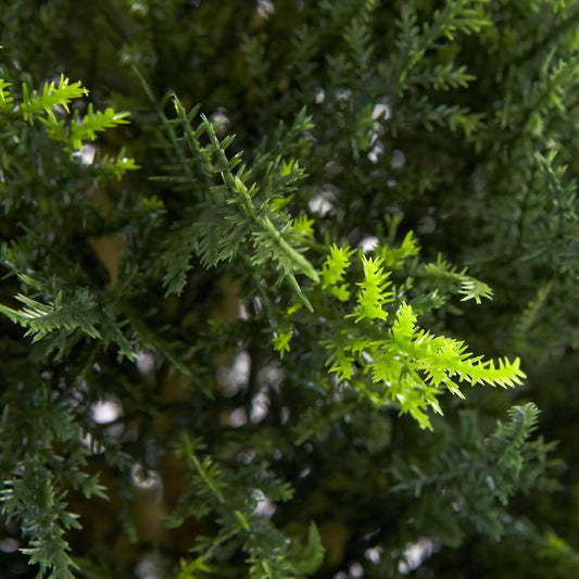Nearly Natural Cypress Topiary double-ball UV resistant indoor outdoor green foliage closeup on Tampa Home & Garden Store