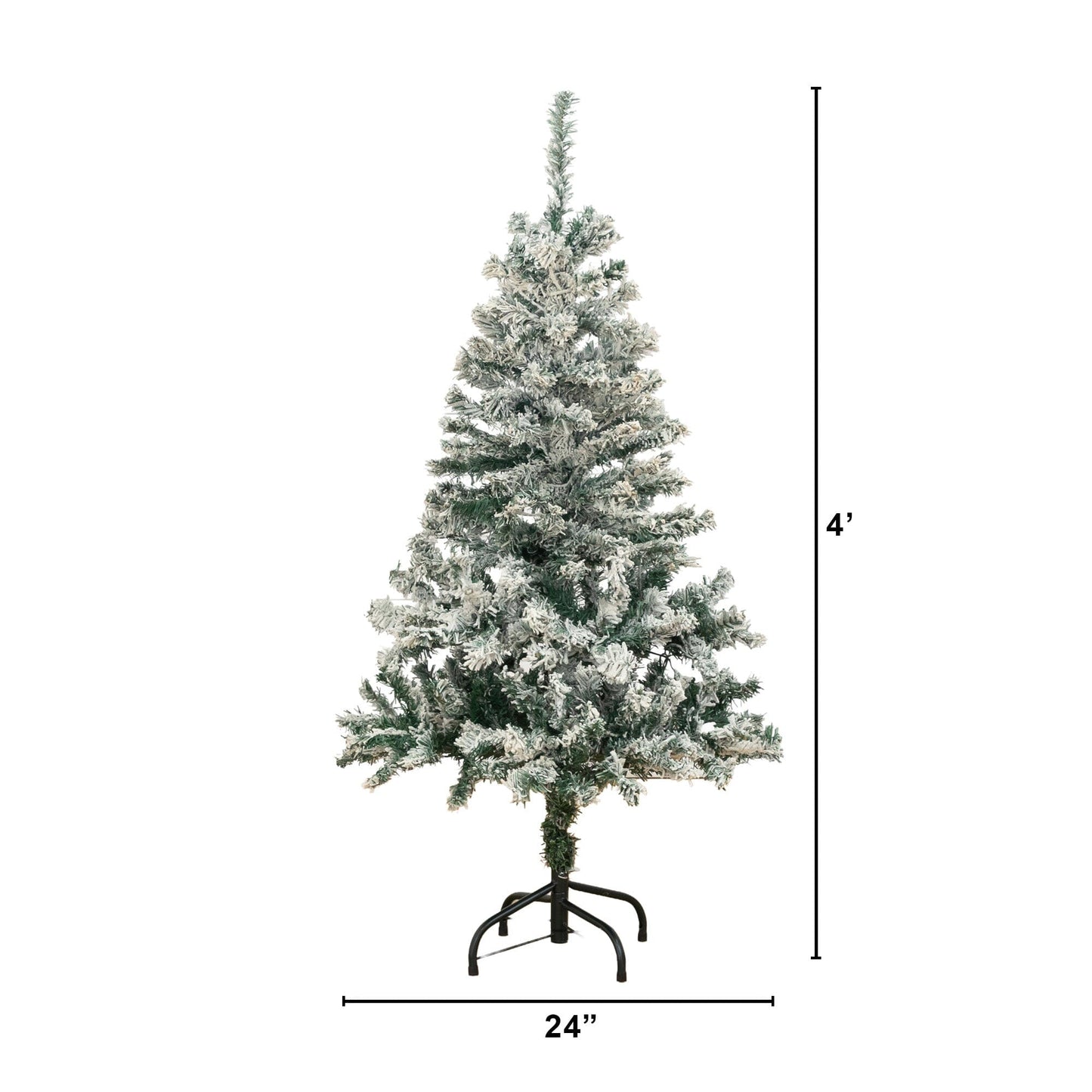 4 ft flocked Rock Springs spruce artificial Christmas tree with 100 LED lights Nearly Natural on Tampa Home & Garden Store