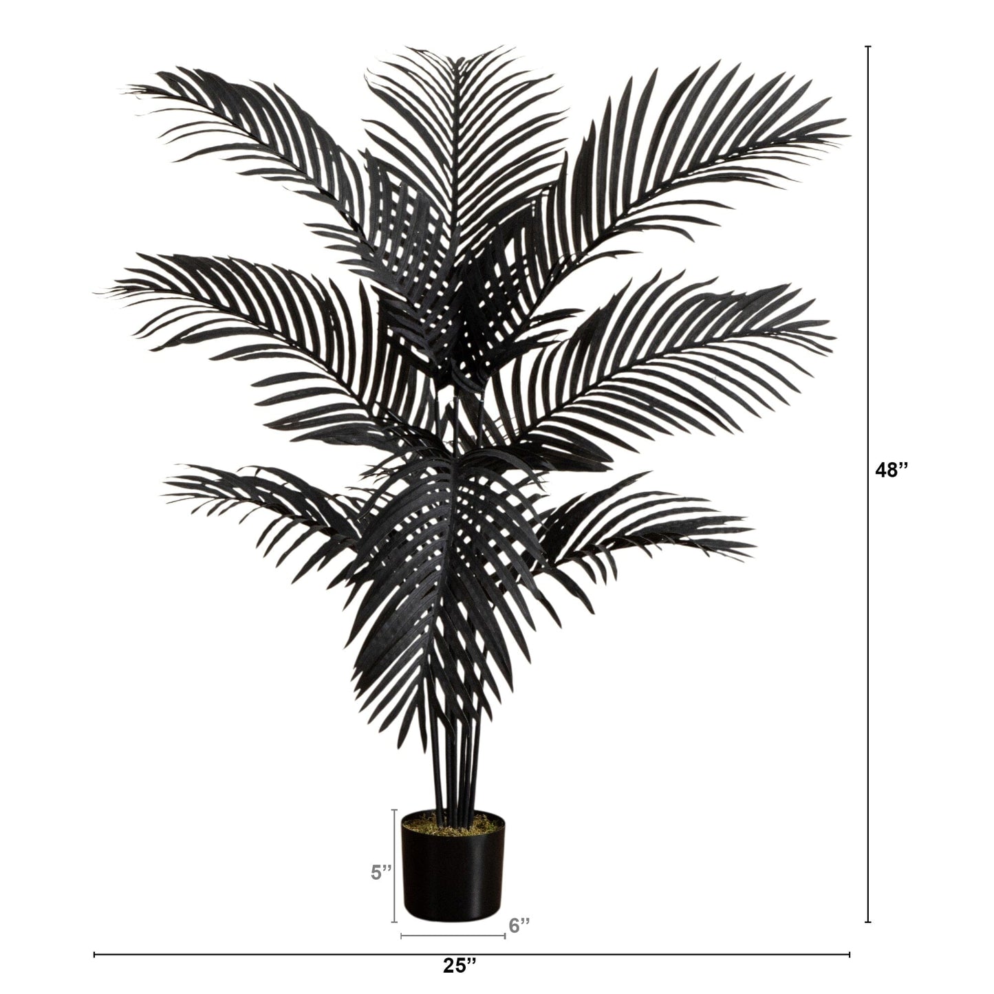 4' Artificial Halloween Black Paradise Palm Tree by Nearly Natural in black pot on Tampa Home & Garden Store