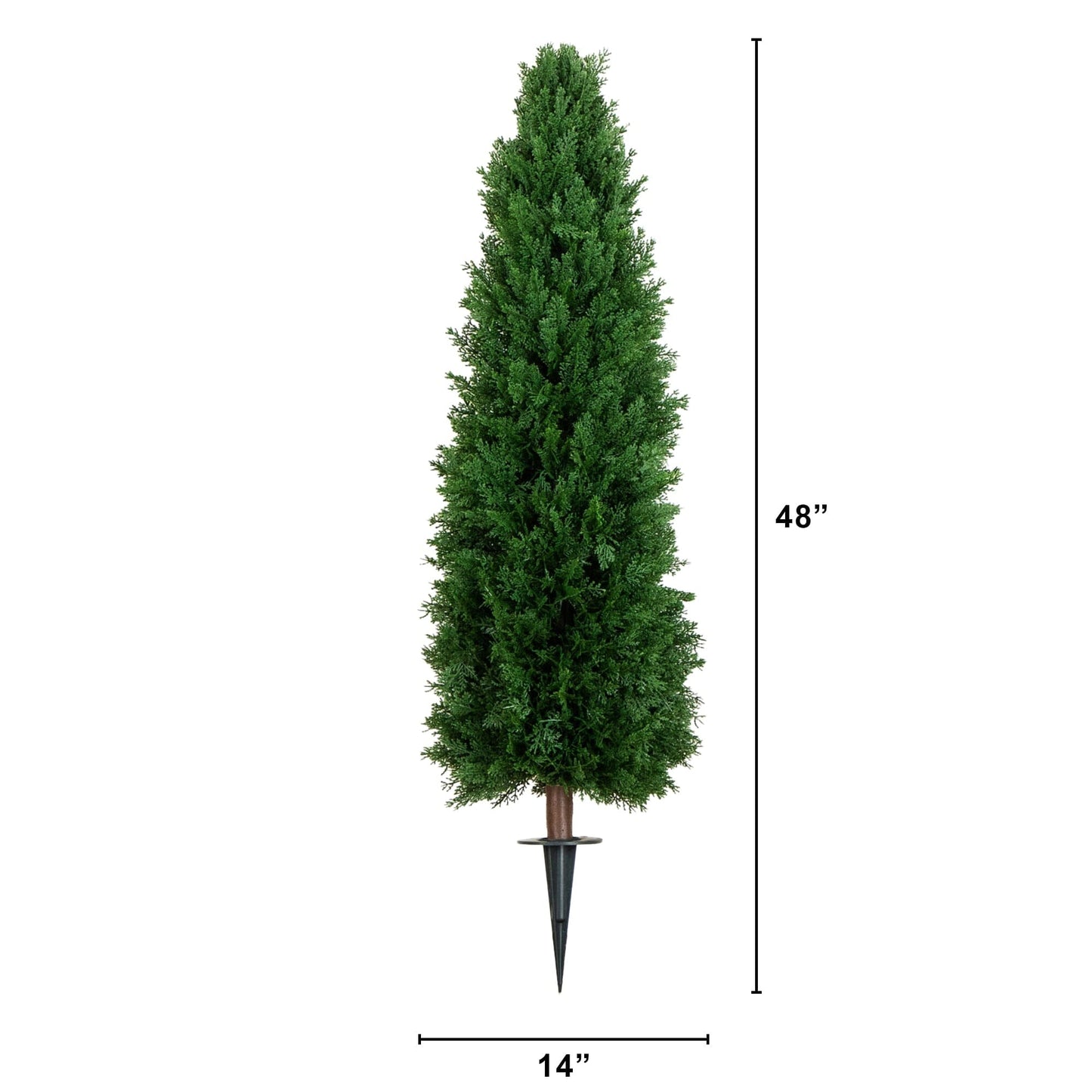 Artificial cedar plant, 4 ft, UV-resistant with ground stake, set of 2, Nearly Natural on Tampa Home & Garden Store