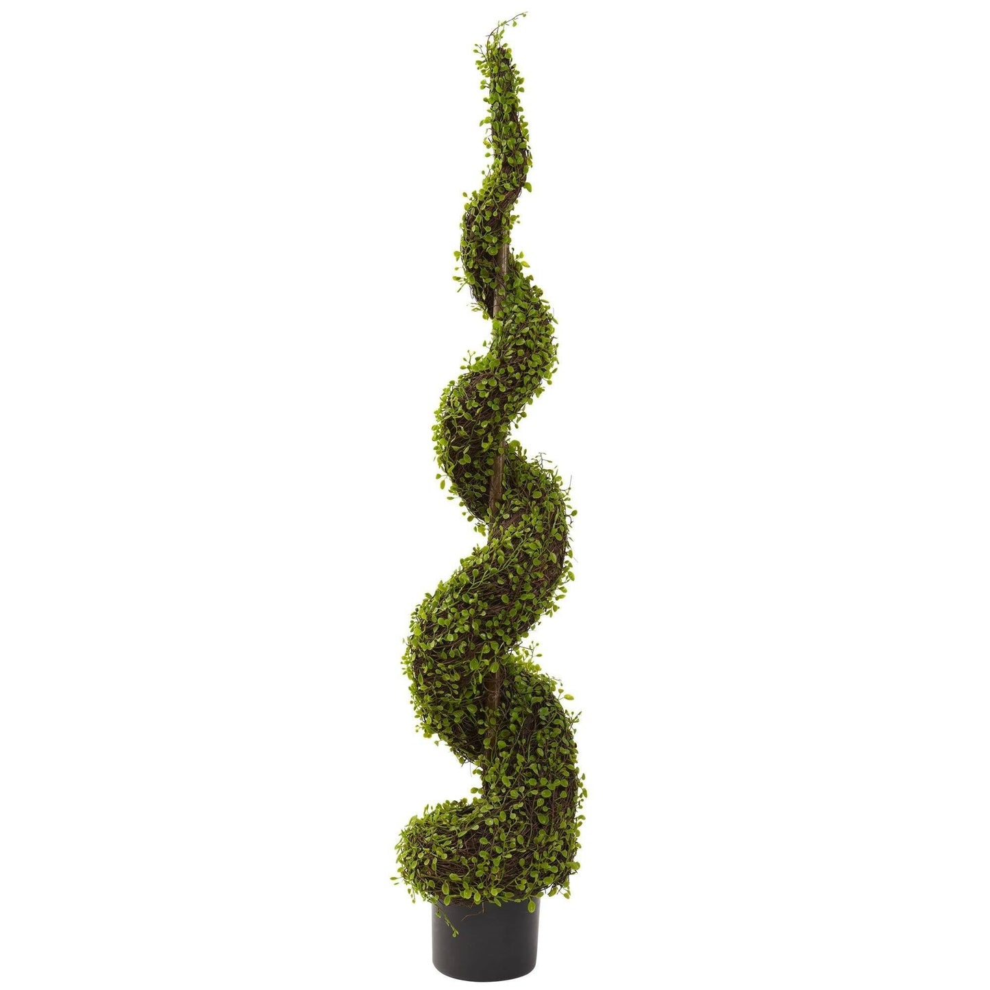 4 ft artificial Muehlenbeckia spiral tree by Nearly Natural in black pot on Tampa Home & Garden Store