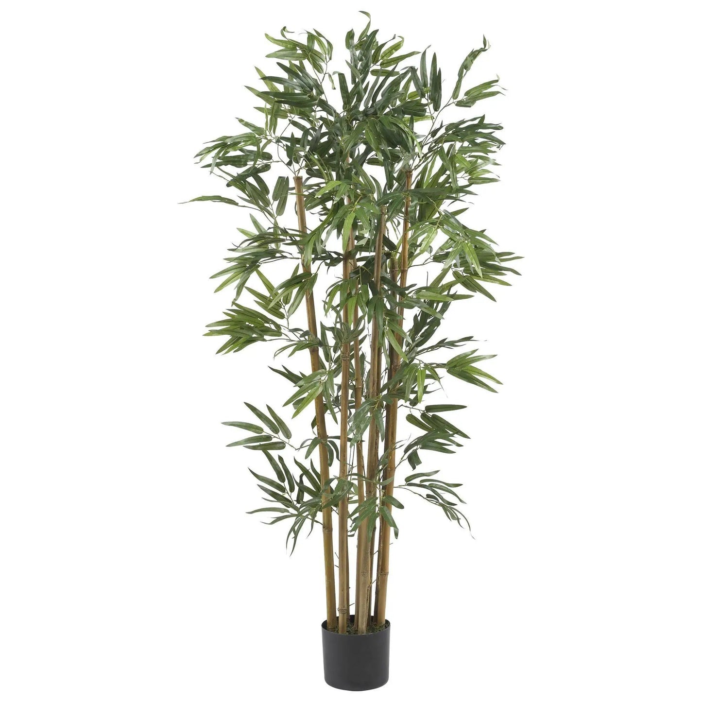 4 ft Multi Bambusa Bamboo Silk Tree in black pot by Nearly Natural on Tampa Home & Garden Store