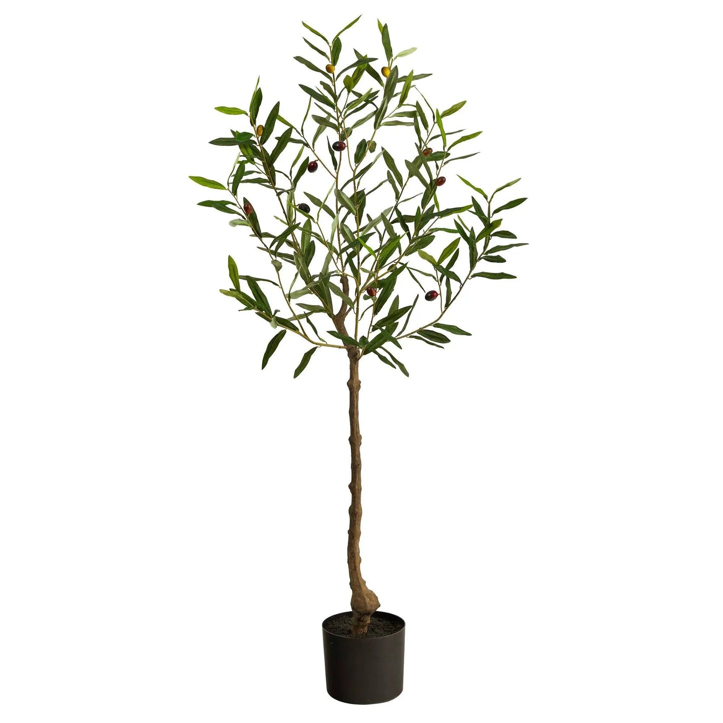 Olive artificial tree 4 ft with realistic olives in a black planter Nearly Natural on Tampa Home & Garden Store