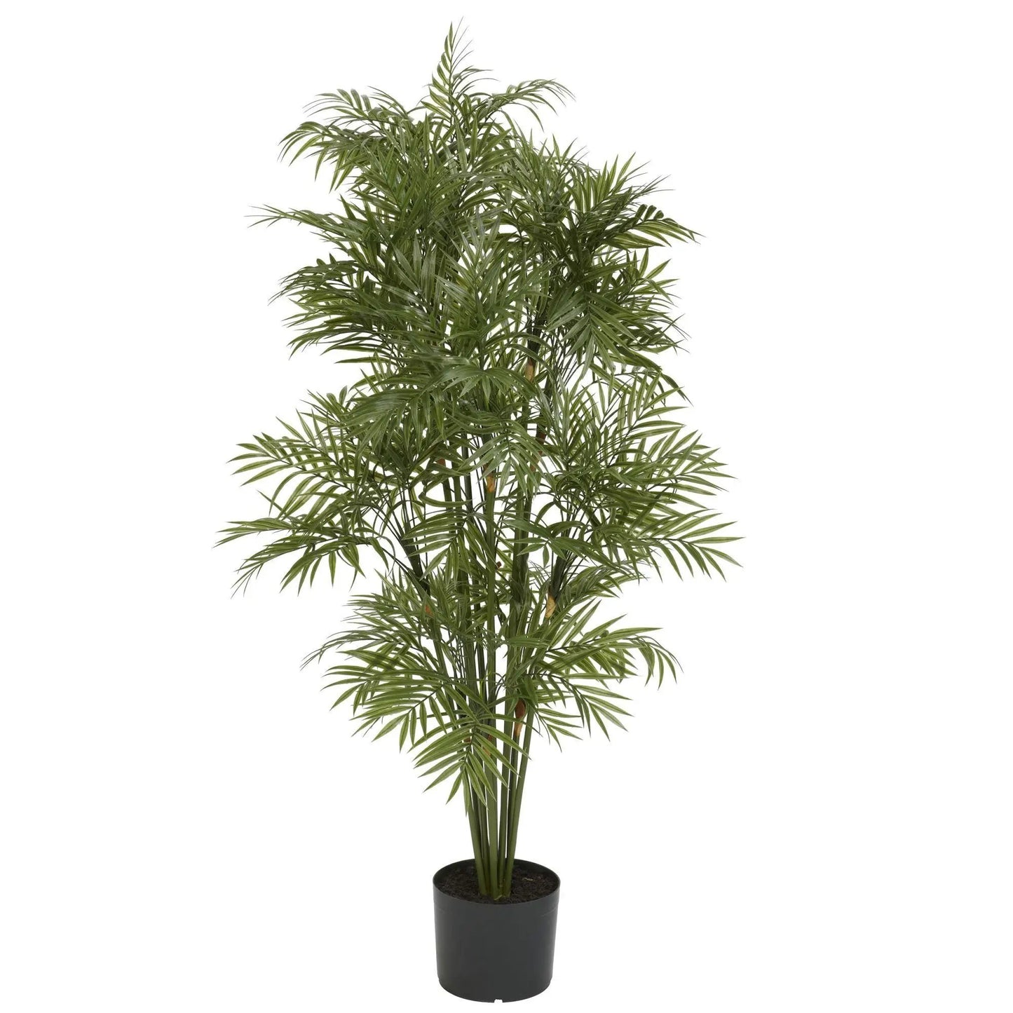 4 Foot Artificial Parlour Palm Tree by Nearly Natural in a black planter with lush green fronds on Tampa Home & Garden Store