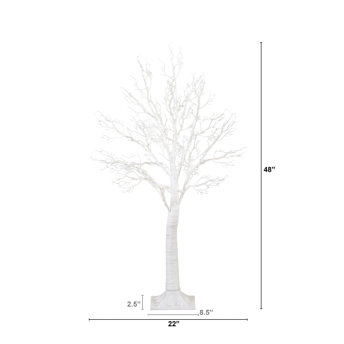 4ft Artificial White Twig Tree with Led Lights