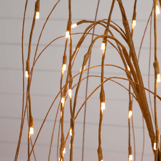 4’ Pre-Lit Artificial Willow Tree with 120 Warm White LED Lights - Tampa Home & Garden Store