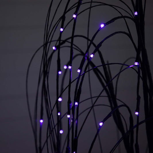 Nearly Natural 4' Pre-Lit Halloween Black Willow Tree with orange & purple LEDs on Tampa Home & Garden Store