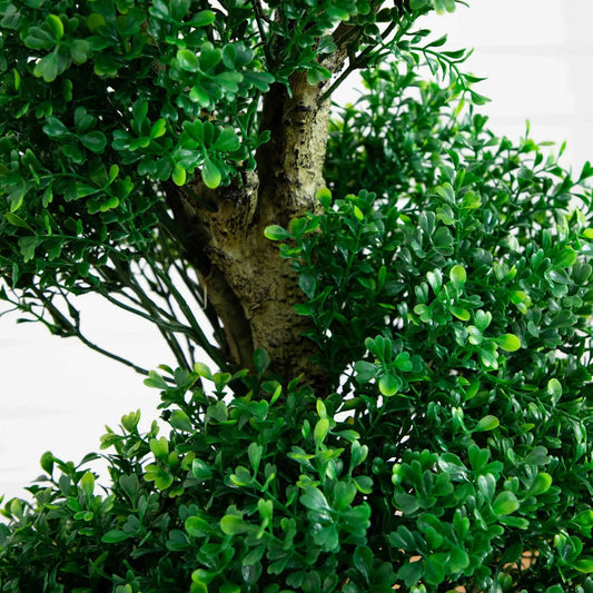 Nearly Natural 4 ft boxwood spiral artificial tree UV resistant with dense green leaves and textured trunk on Tampa Home & Garden Store