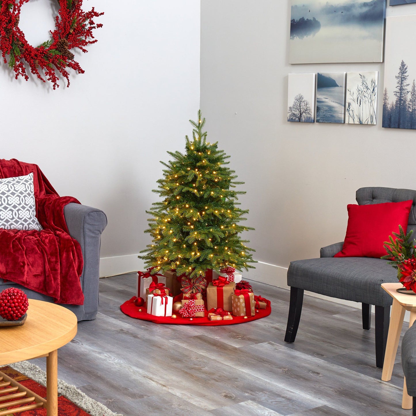 4 Ft Natural Look Vancouver Fir Tree with Lights