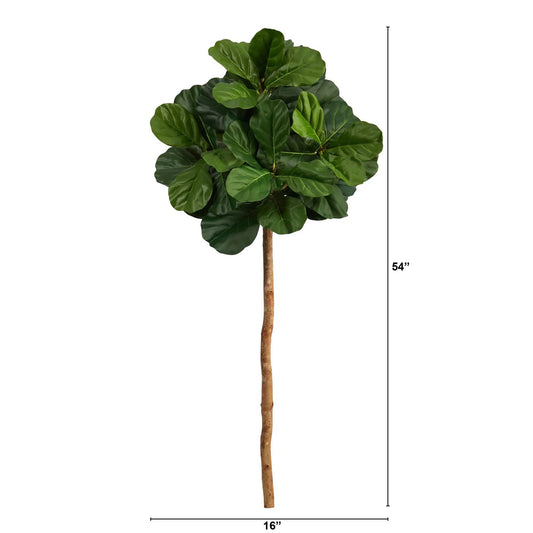 Fiddle Leaf artificial tree 4.5 ft tall with green leaves, no pot Nearly Natural on Tampa Home & Garden Store