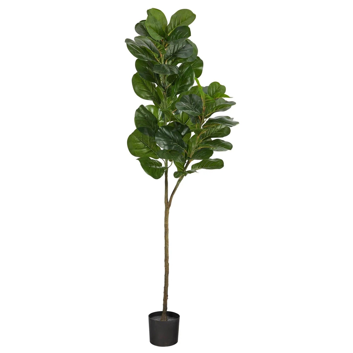 Nearly Natural Fiddle Leaf Fig Artificial Tree with dark green glossy leaves in a black planter on Tampa Home & Garden Store