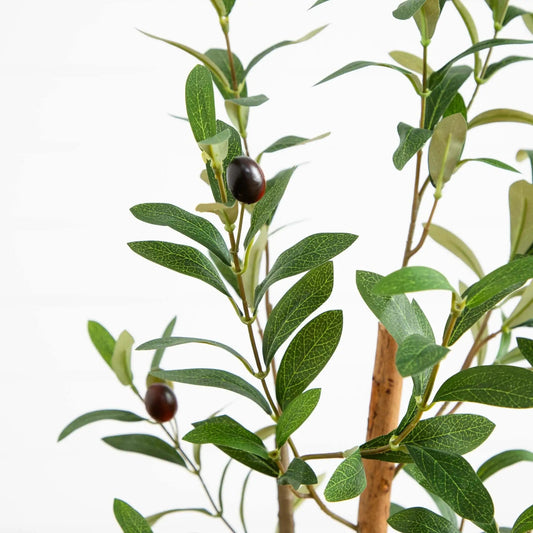 Olive artificial tree 4.5 ft mini decor by Nearly Natural, green leaves with brown trunk on Tampa Home & Garden Store