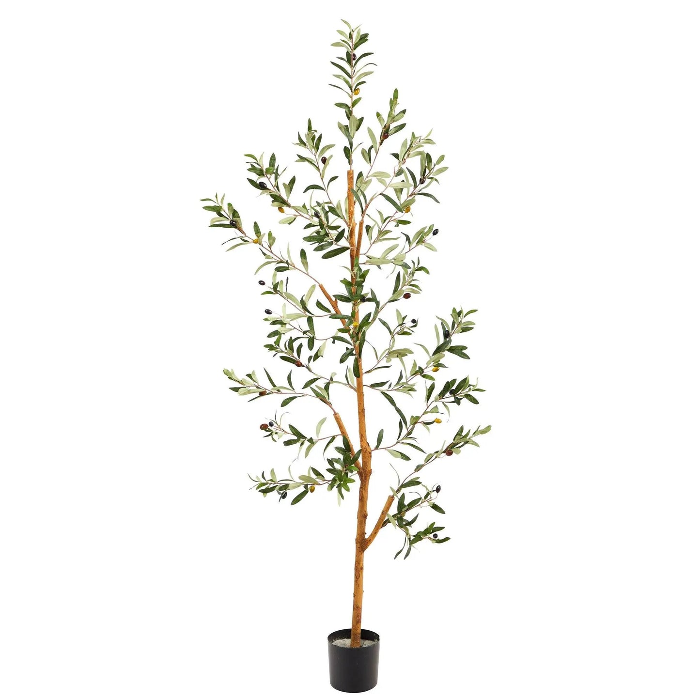Olive Artificial Tree by Nearly Natural, 4.5 ft tall with olive-green leaves in a black pot on Tampa Home & Garden Store