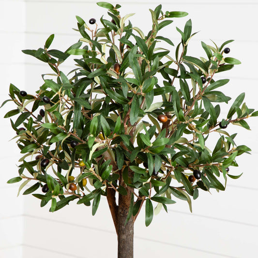 4.5' Olive Double Topiary Silk Tree - Tampa Home & Garden Store