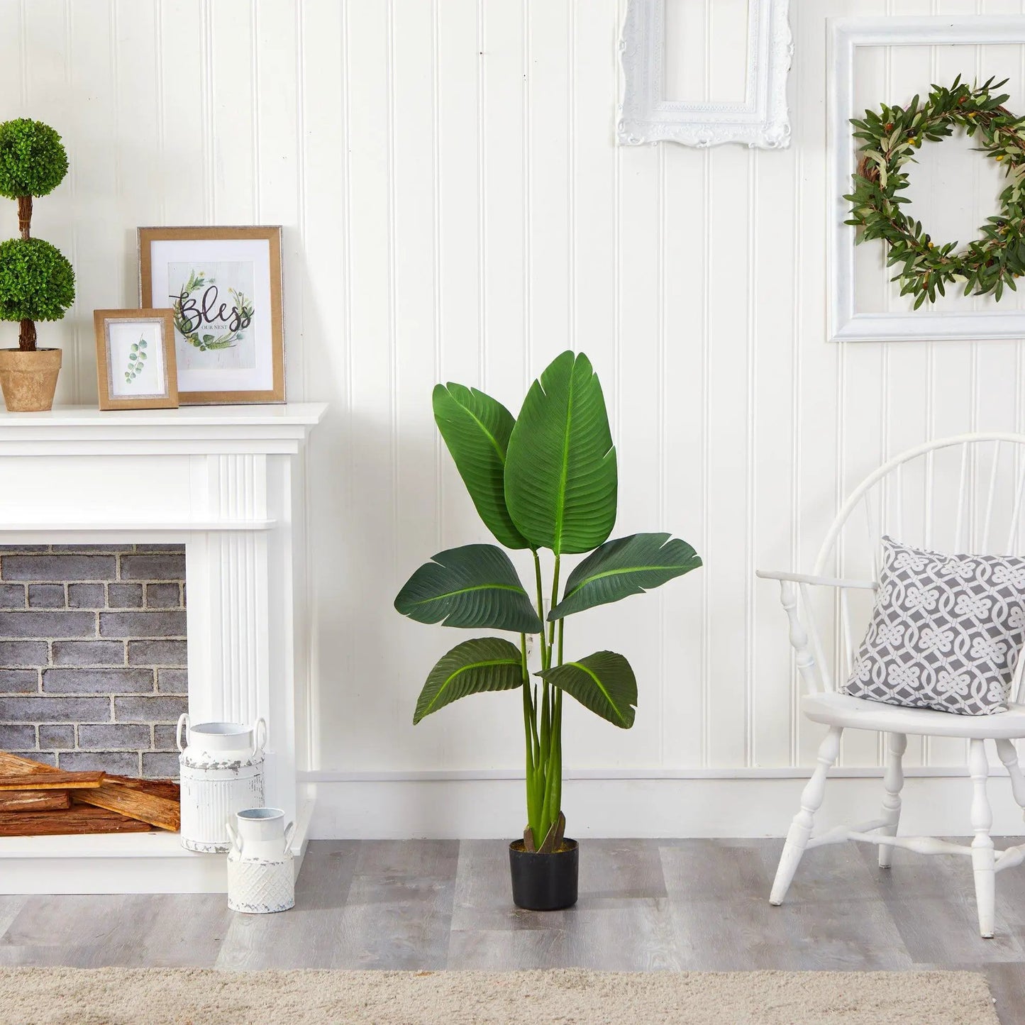 45-Inch Traveler's Palm Real Touch artificial plant by Nearly Natural with large green leaves on Tampa Home & Garden Store