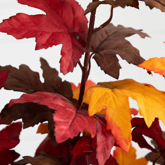 Autumn Smoky Maple Artificial Fall Tree 4 ft with red orange brown leaves by Nearly Natural on Tampa Home and Garden Store