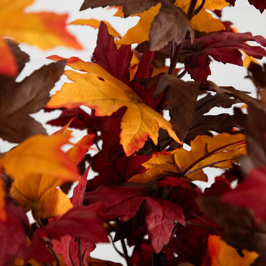 Artificial Fall Smoky Maple Tree with vivid orange red yellow leaves Nearly Natural on Tampa Home and Garden Store