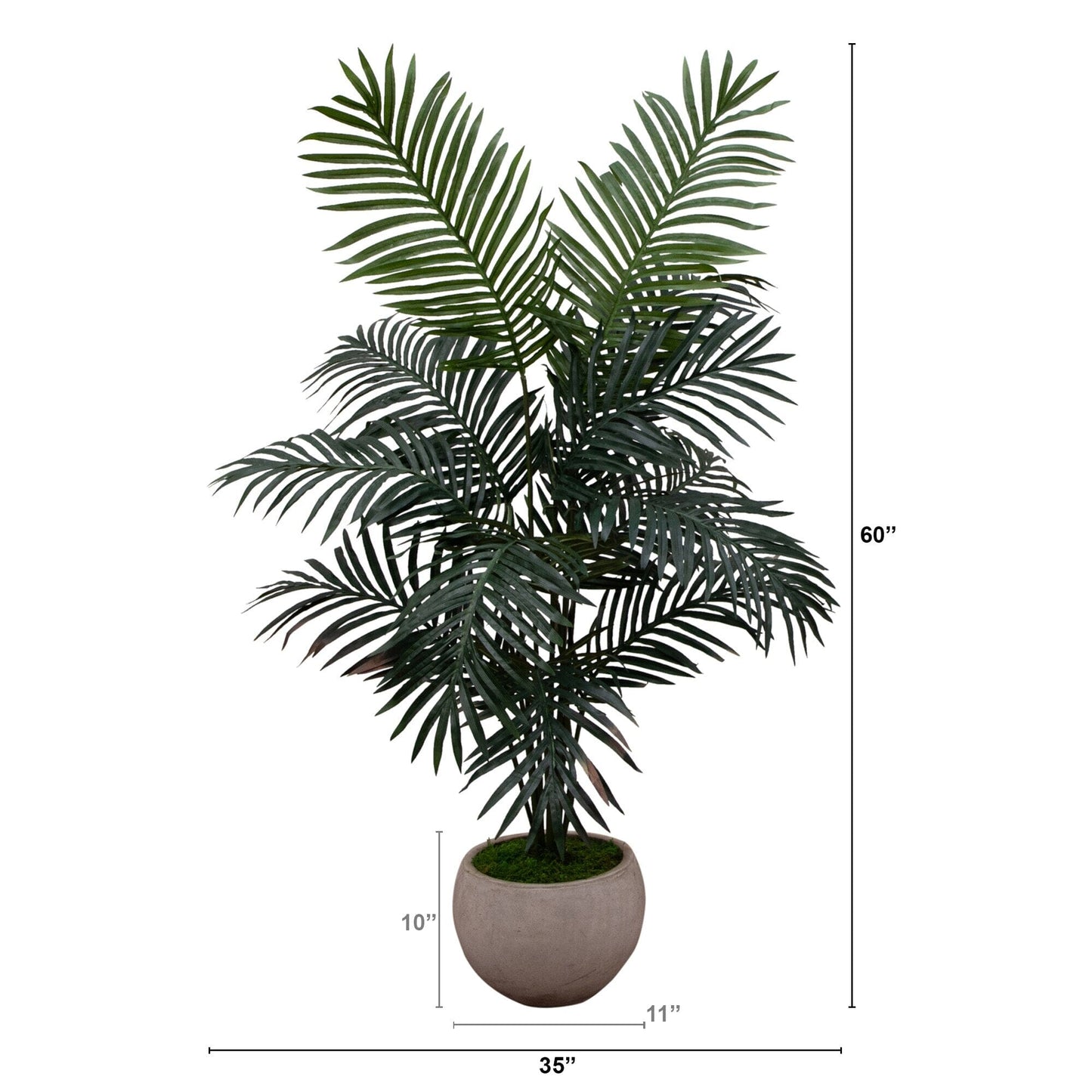5 Foot Artificial Paradise Palm in Bowl Planter