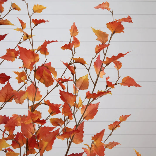 Five Foot Autumn Birch Artificial Fall Tree orange leaves on branches Nearly Natural on Tampa Home & Garden Store