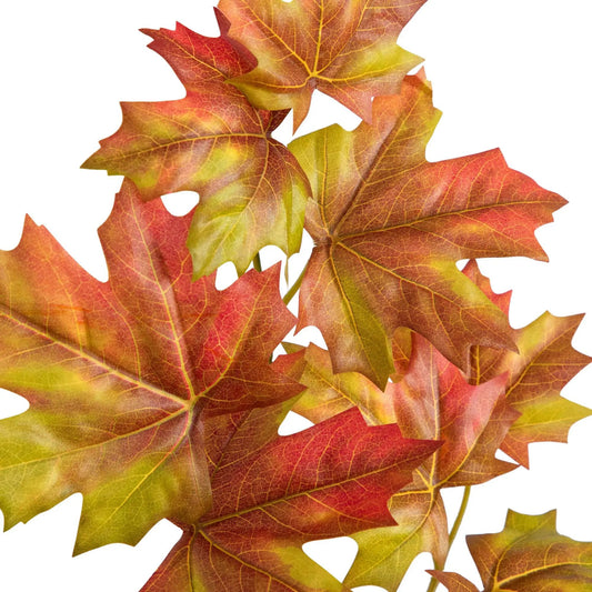 5 ft Autumn Deluxe Maple artificial tree leaves in red orange yellow close-up, Nearly Natural on Tampa Home & Garden Store
