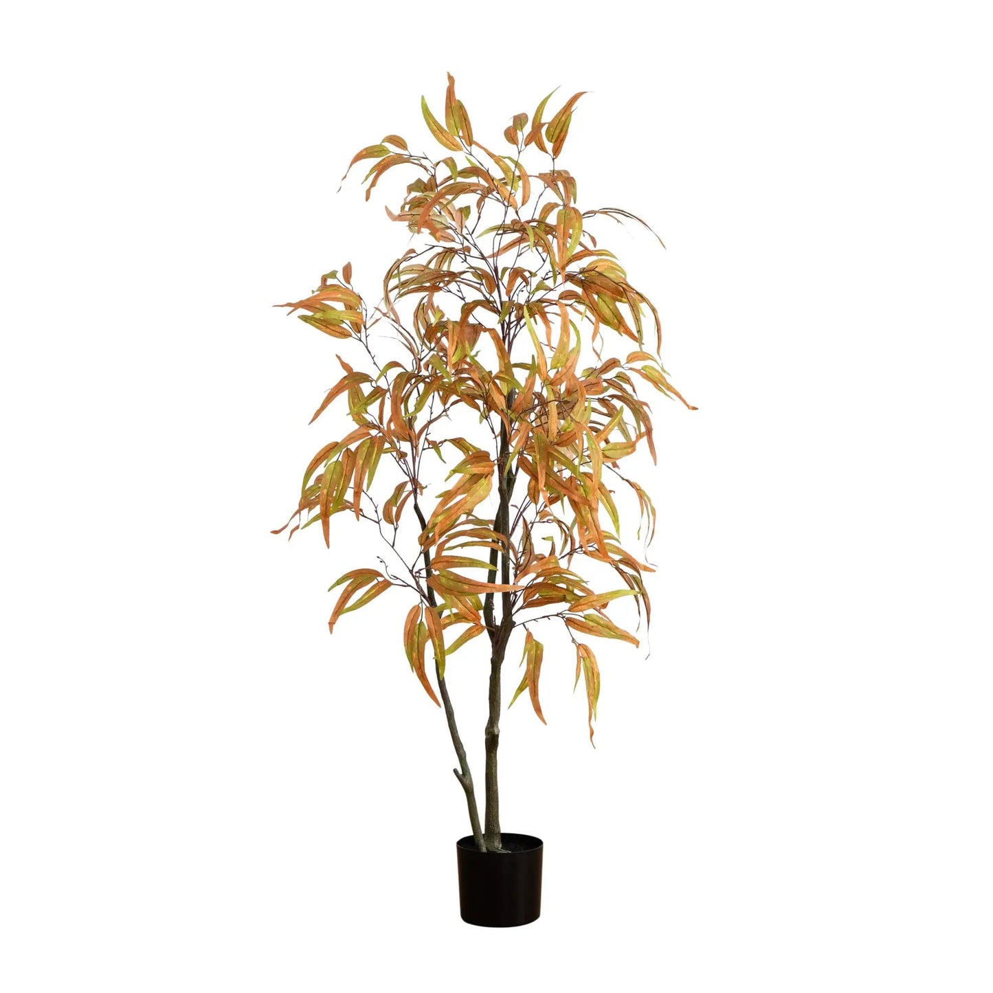 Nearly Natural Autumn Wispy Eucalyptus artificial tree, 5 ft orange and yellow leaves on Tampa Home & Garden Store