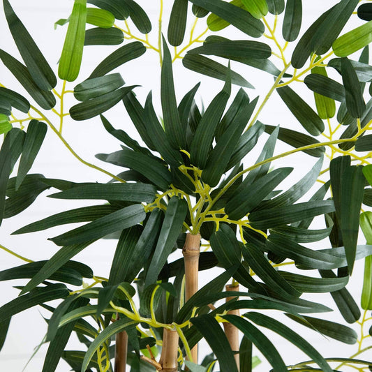 5' Bamboo Artificial Tree in Black Wash Planter - Tampa Home & Garden Store