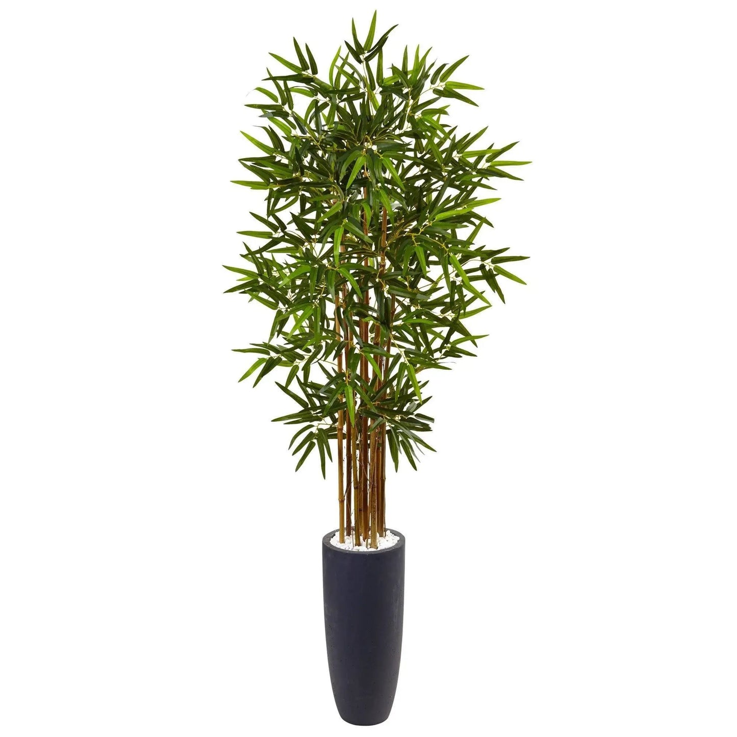 Five Foot Bamboo Tree in Gray Cylinder Planter by Nearly Natural lifelike artificial tree on Tampa Home & Garden Store