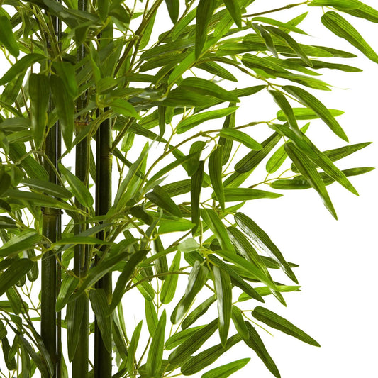 Nearly Natural 5 ft bamboo tree UV resistant indoor outdoor with green leaves and dark stalks on Tampa Home & Garden Store
