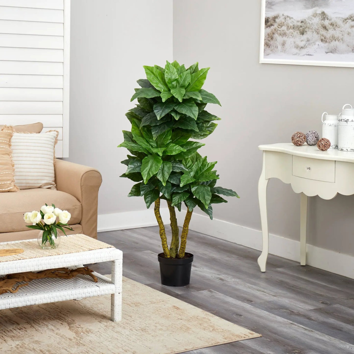 Nearly Natural 5-foot Bird Nest Tree artificial plant with green leaves for indoor/outdoor use on Tampa Home & Garden Store
