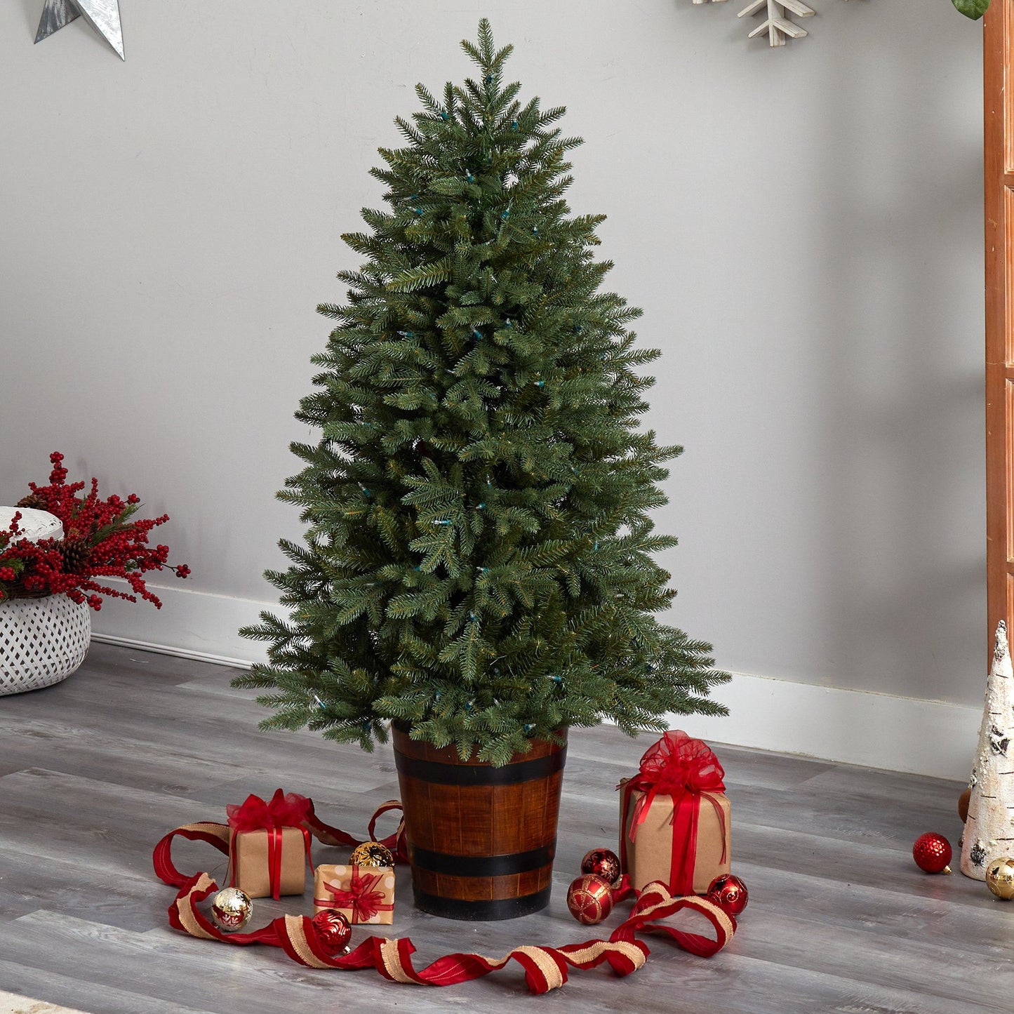 Árbol de Navidad artificial de 5 pies preiluminado Colorado Aspen para pórtico
