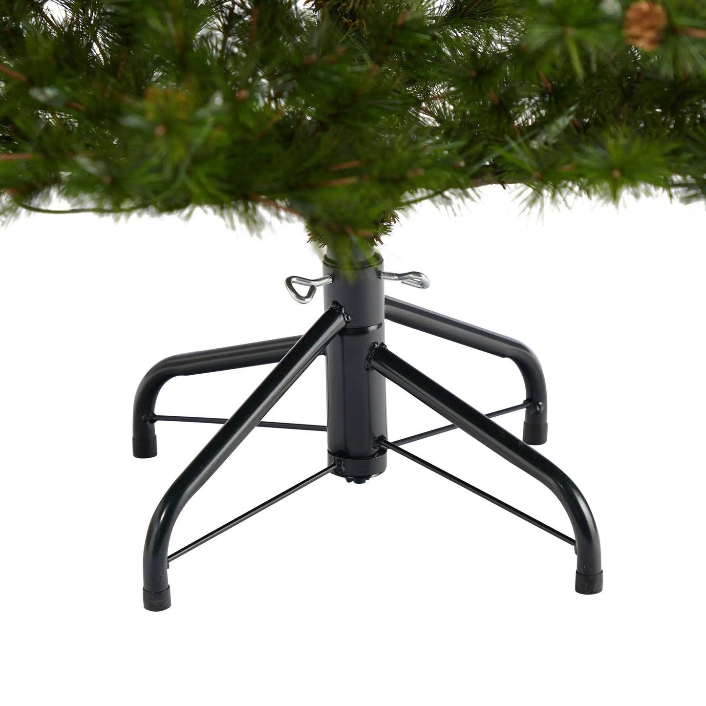 Colorado Mountain Pine artificial Christmas tree with dense green needles and black metal stand on Tampa Home & Garden Store