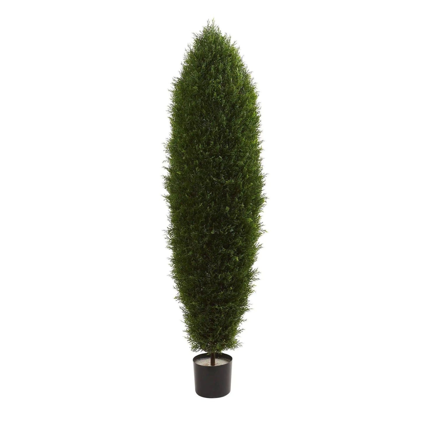 Nearly Natural 5 ft Cypress artificial tree UV resistant indoor outdoor in black planter on Tampa Home & Garden Store