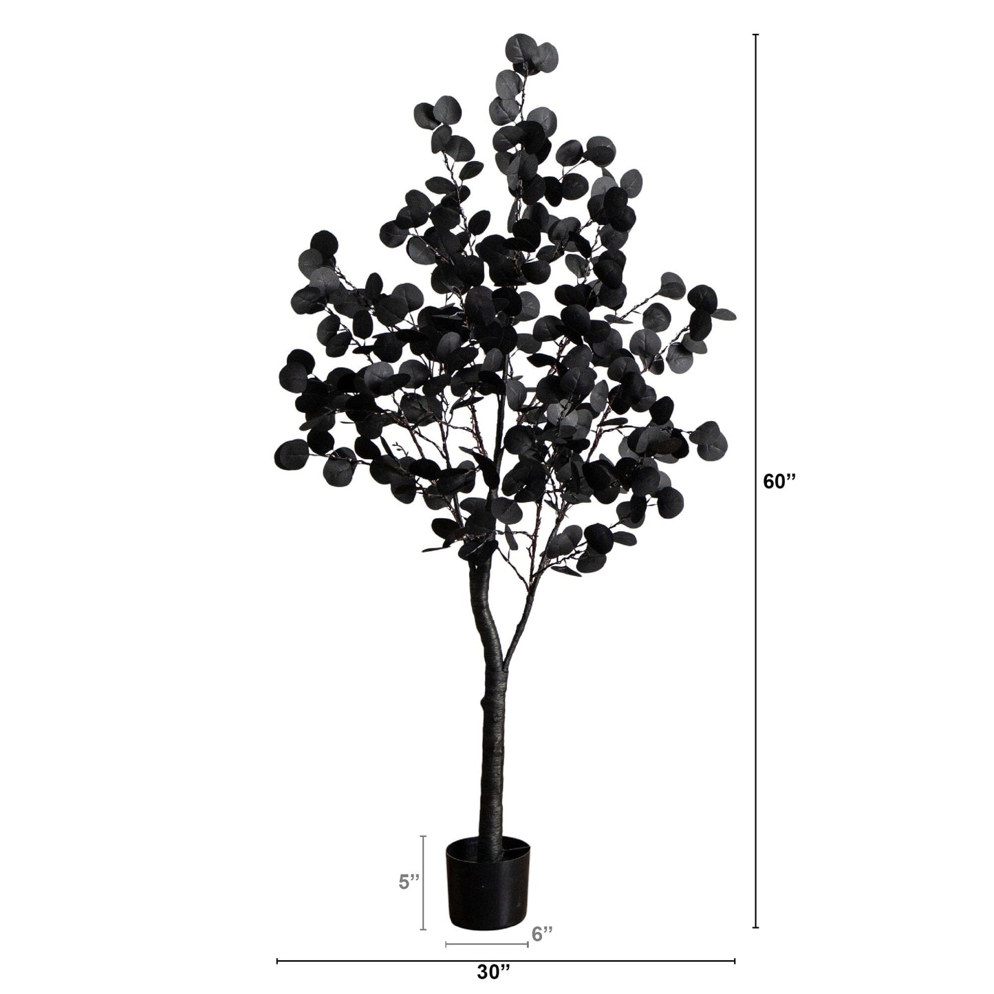Nearly Natural 5 ft Pre-Lit Halloween Black Eucalyptus Tree with 220 orange and purple LEDs on Tampa Home & Garden Store