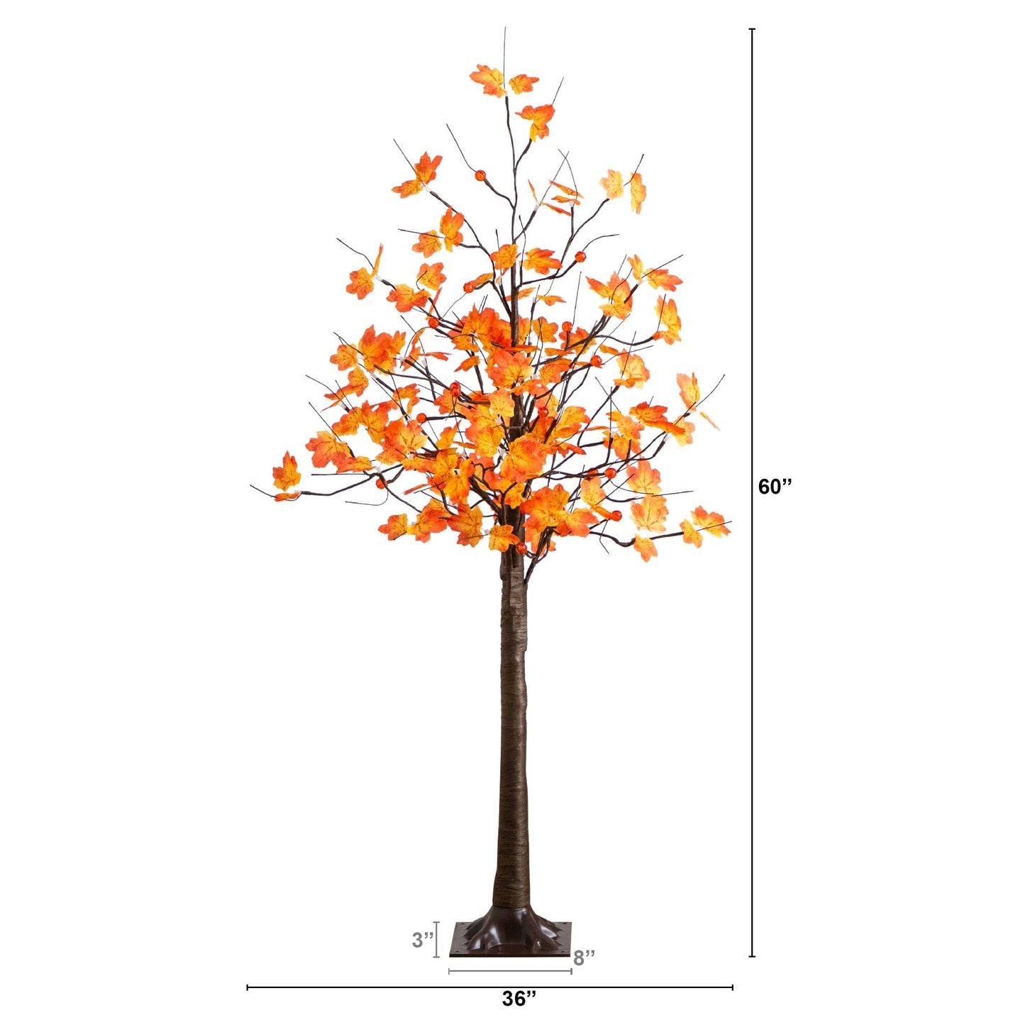 Tree Nearly Natural 5 ft pre-lit autumn maple with 96 LED white and orange pumpkin lights on Tampa Home & Garden Store