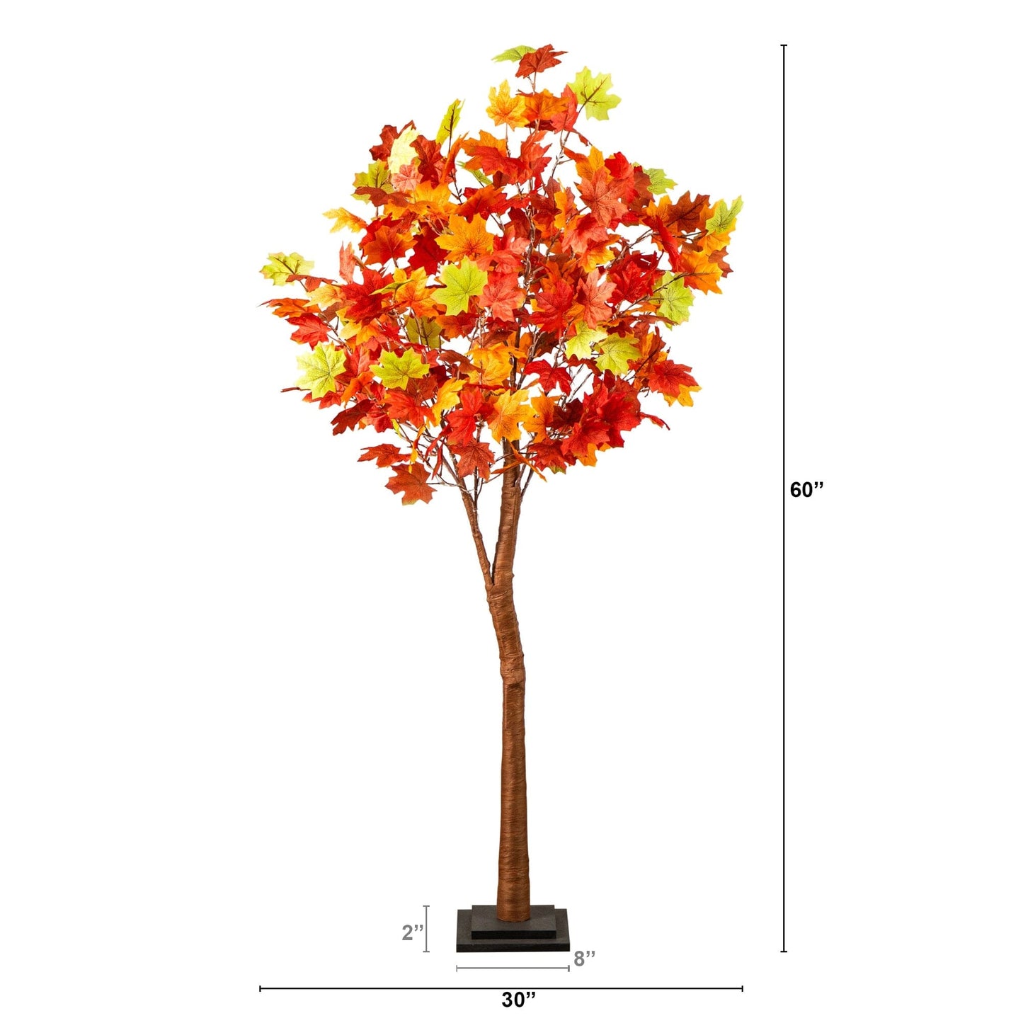 5 ft pre-lit Autumn Maple artificial tree with 270 warm white LEDs orange-red-yellow leaves on Tampa Home & Garden Store