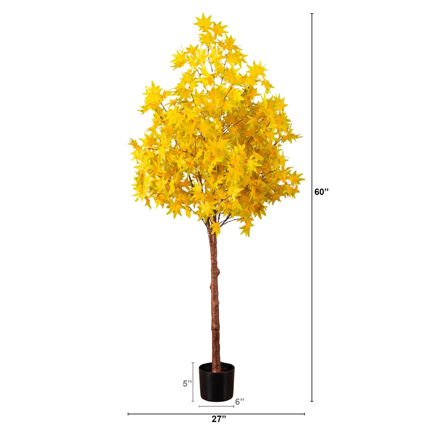 5' Pre-Lit Yellow Autumn Maple artificial tree with 250 warm white LED lights on Tampa Home & Garden Store