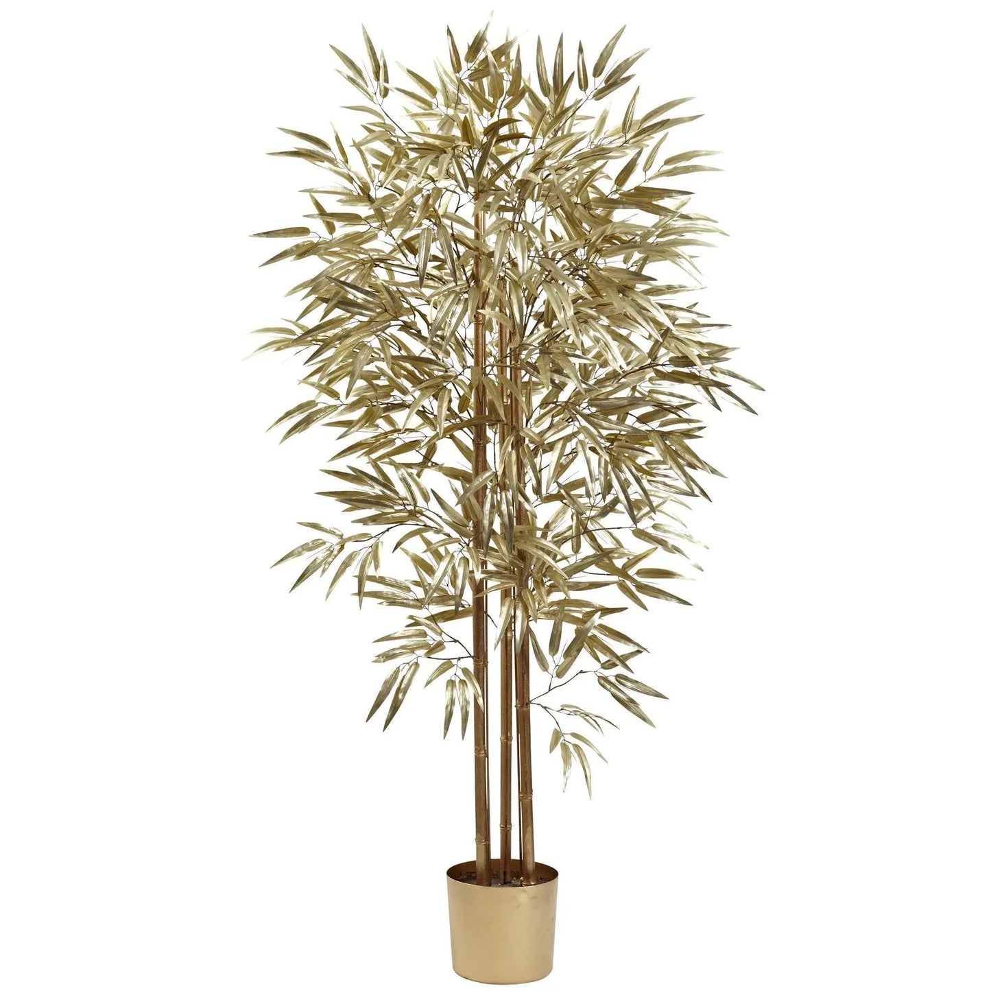 Five-foot golden bamboo artificial tree with 880 leaves in a tan planter on Tampa Home & Garden Store