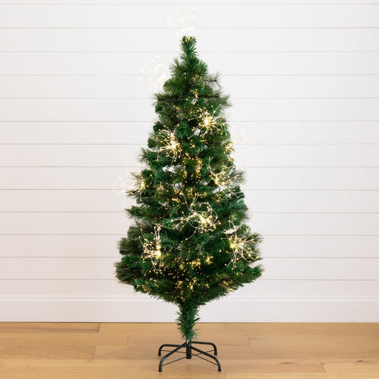 5-ft Nearly Natural pre-lit fiber optic Christmas tree with 146 warm LEDs on Tampa Home & Garden Store