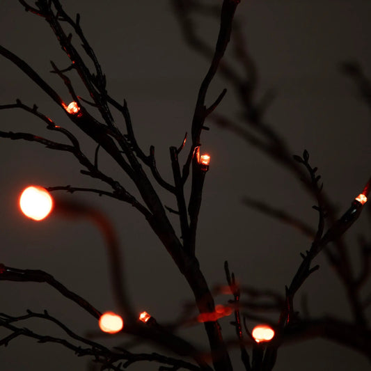 5 ft pre-lit Halloween black twig tree with orange LED lights by Nearly Natural on Tampa Home & Garden Store