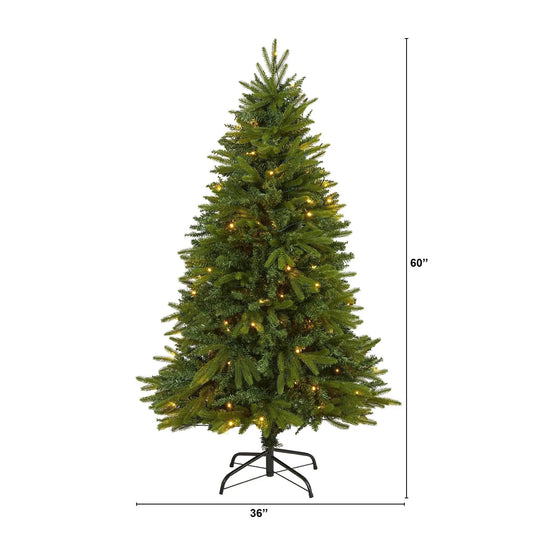 Sun Valley Fir Christmas Tree with 200 LED lights, artificial, 60in tall on Tampa Home & Garden Store