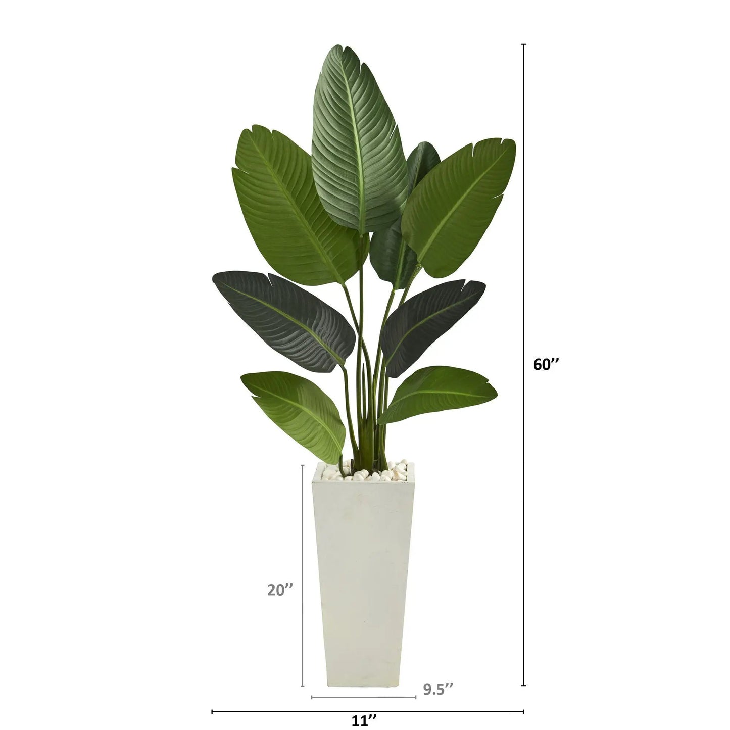 Travelers Palm artificial tree by Nearly Natural in white square planter 5 ft tall on Tampa Home & Garden Store