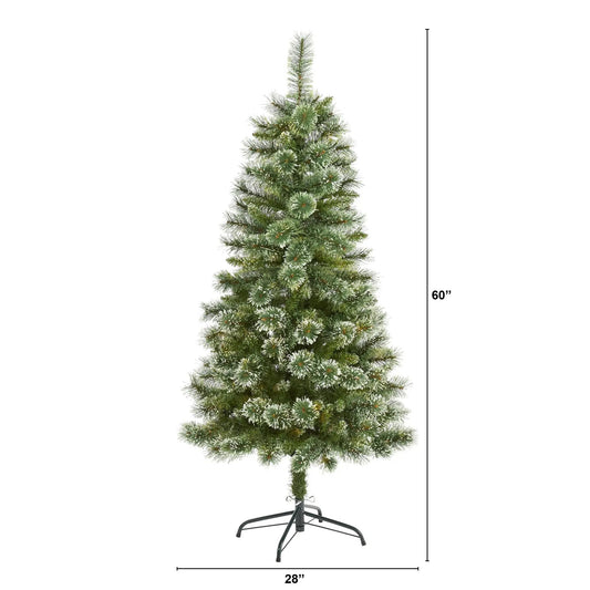Wisconsin Slim Snow Tip Pine Christmas Tree artificial Nearly Natural snow-tipped needles on Tampa Home & Garden Store