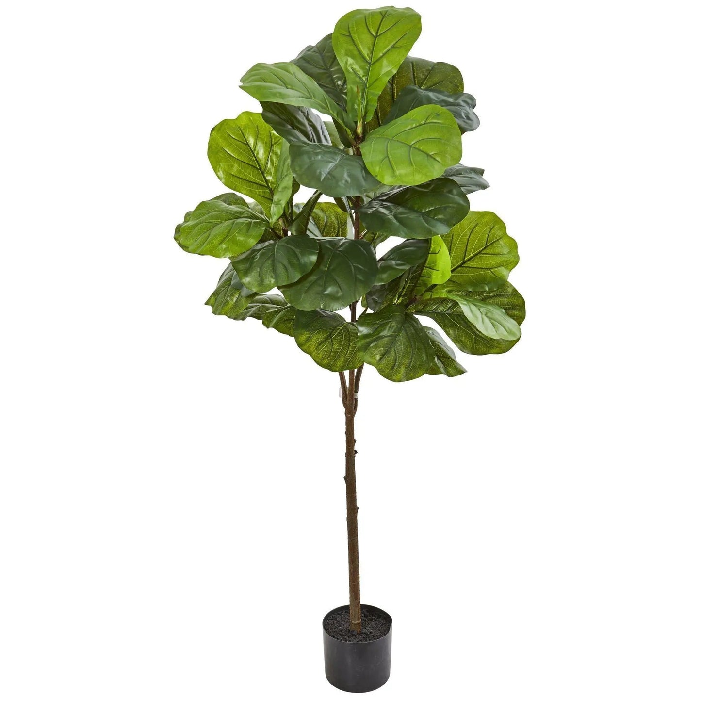 54 Inch Fiddle Leaf Fig Artificial Tree Real Touch by Nearly Natural in black pot on Tampa Home & Garden Store