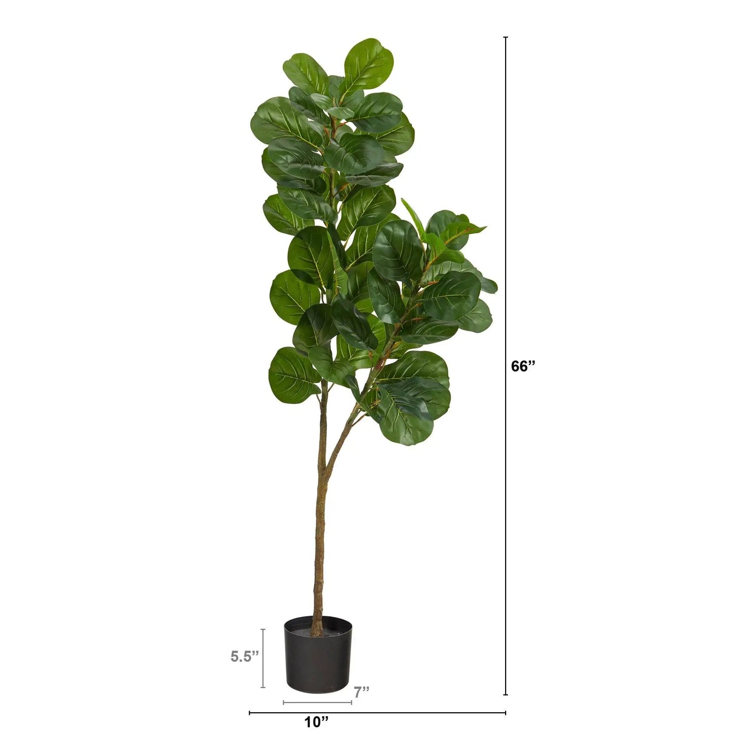 Nearly Natural fiddle leaf fig artificial tree 5.5 ft with dark green glossy leaves in a black planter on Tampa Home & Garden Store