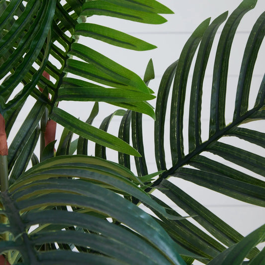 Paradise Palm artificial tree leaves close-up green fronds by Nearly Natural on Tampa Home & Garden Store