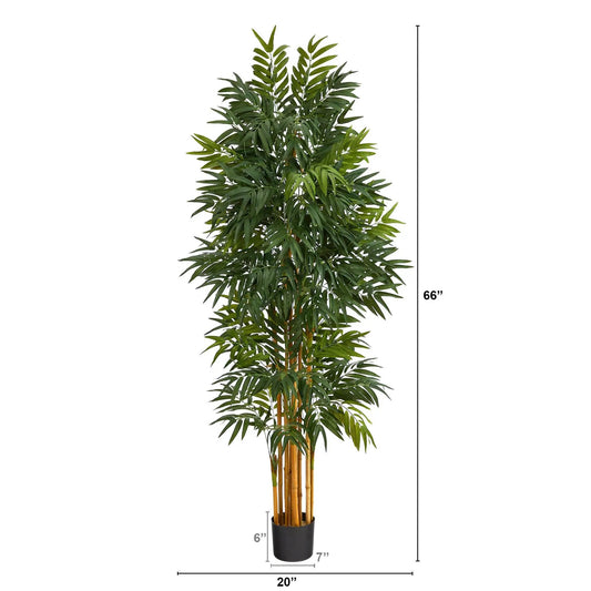 Phoenix Palm Tree 5.5 ft artificial with natural trunk in black pot Nearly Natural on Tampa Home & Garden Store