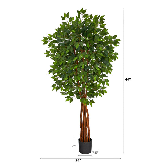 5.5’ Super Deluxe Natural Trunk Ficus Artificial Tree - Tampa Home & Garden Store